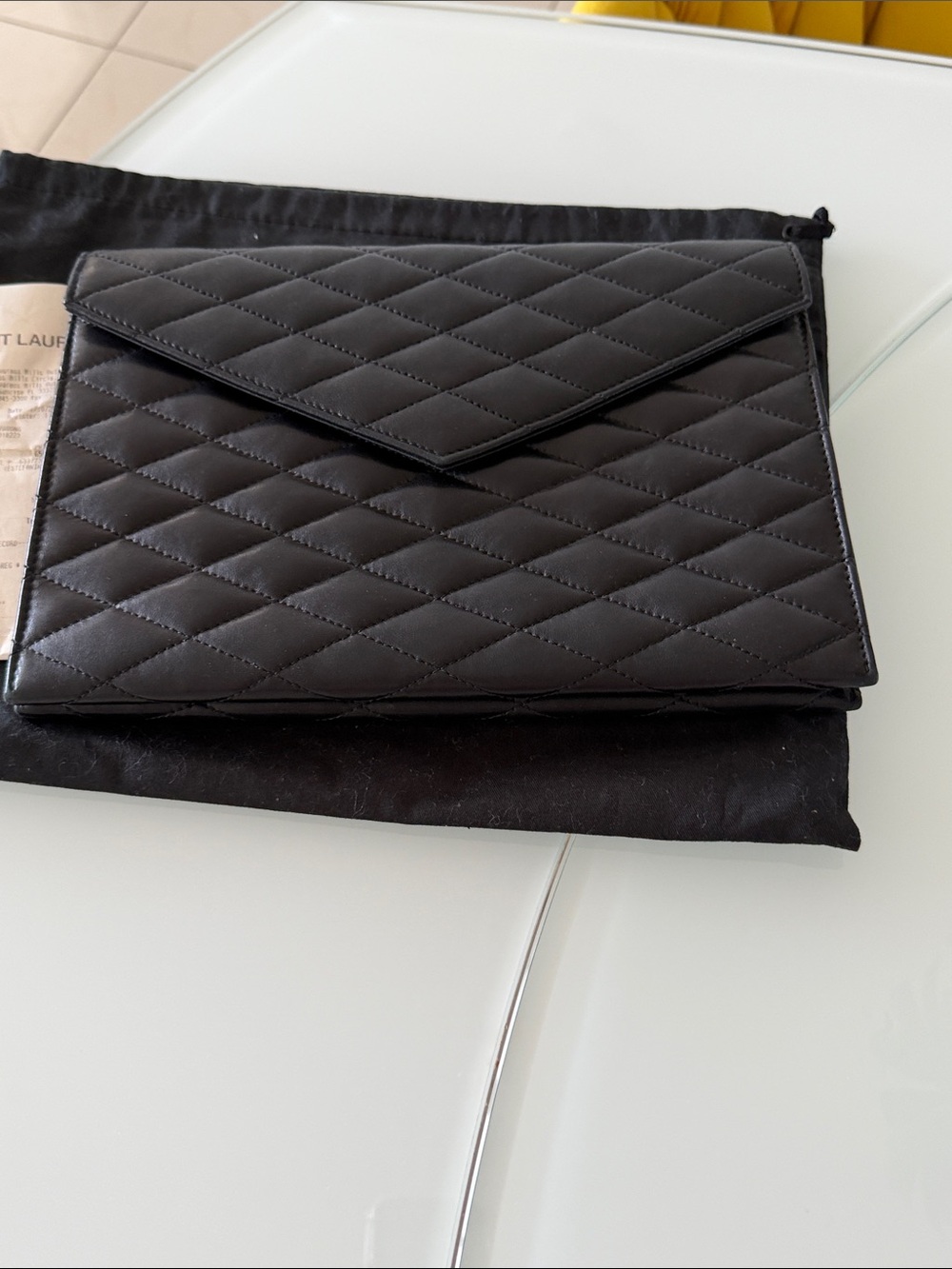 Saint Laurent Black Envelope Clutch